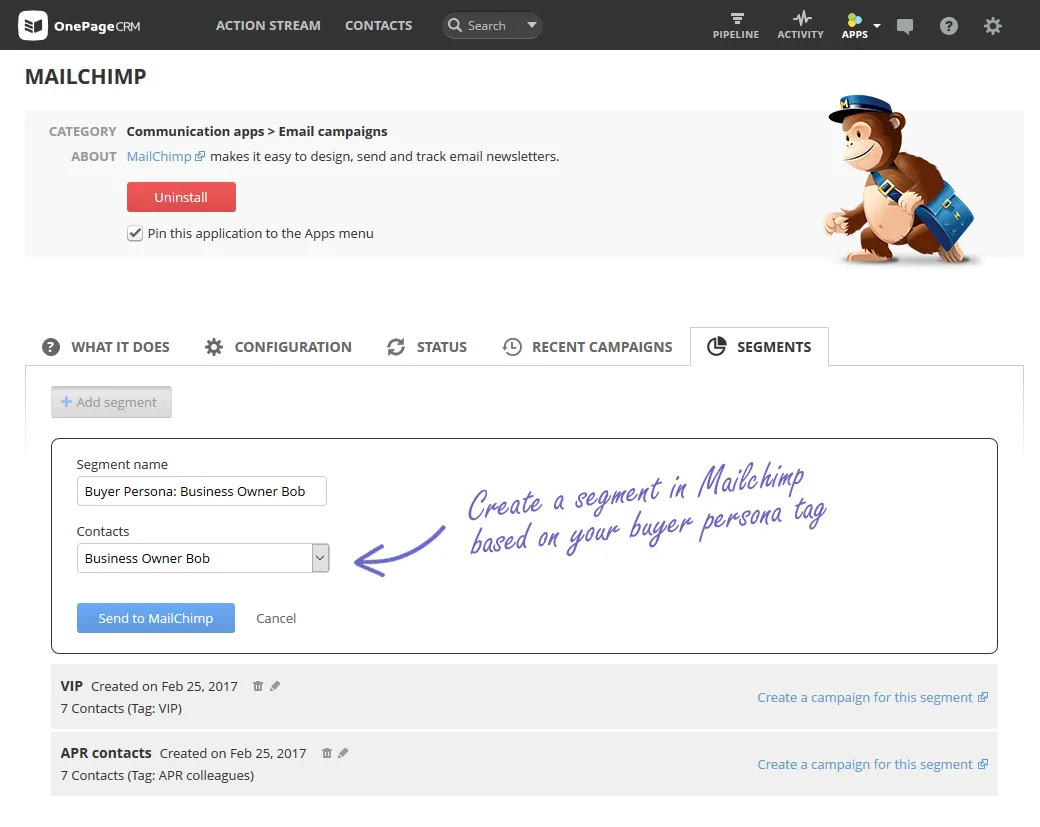 mailchimp segment by buyer persona