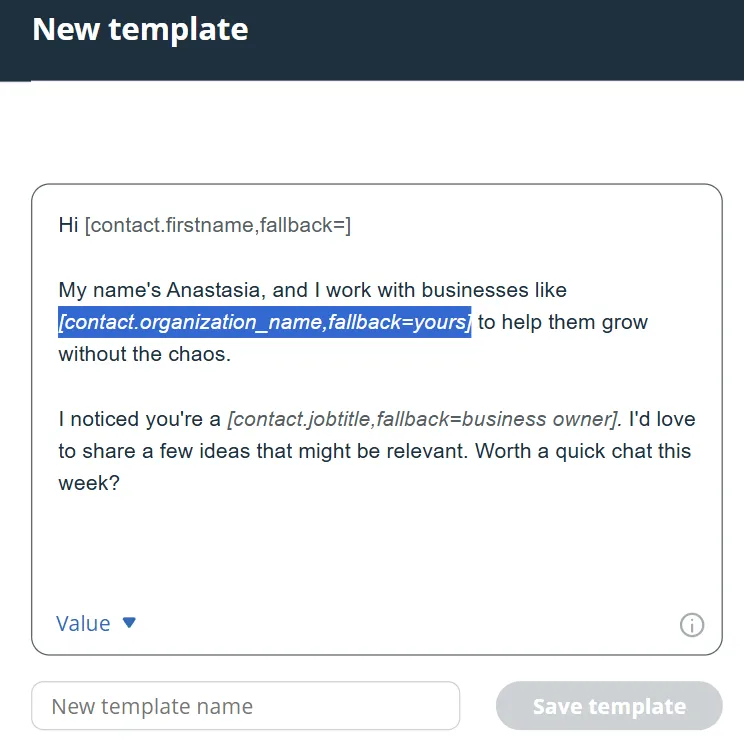 personalized message templates
