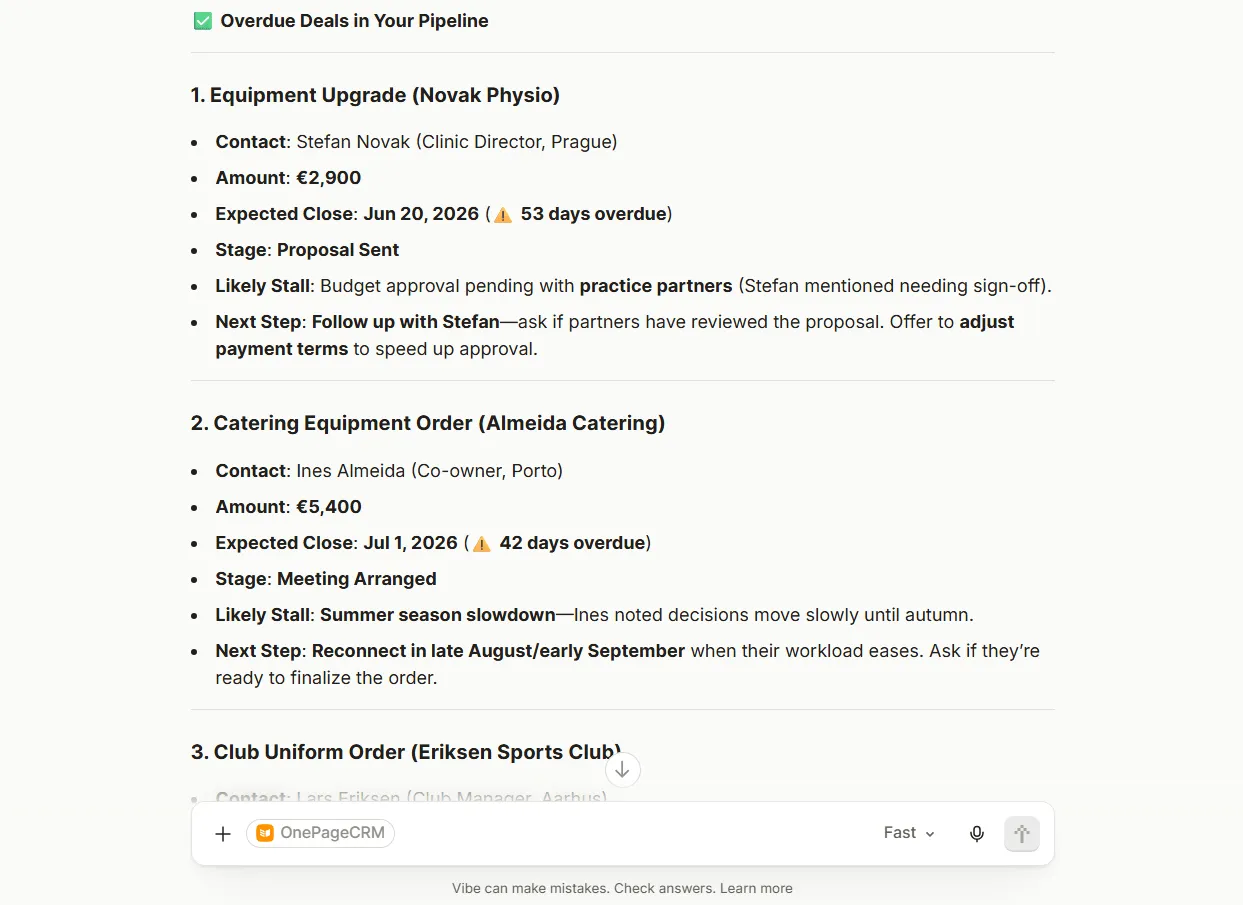 mistral ai deal analysis for onepagecrm
