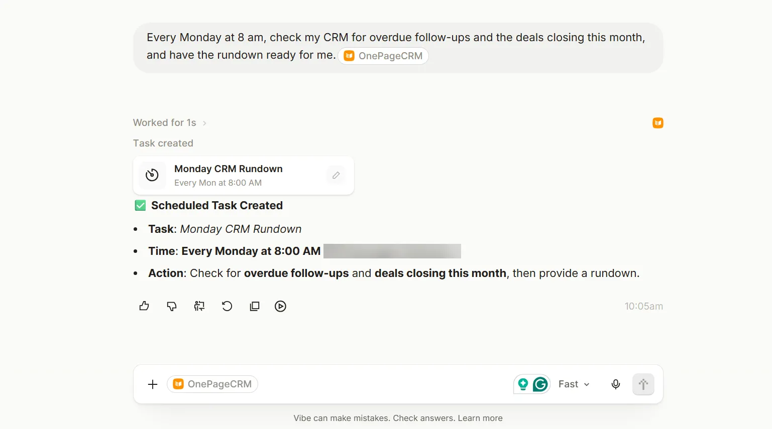 mistral ai automate work for onepagecrm