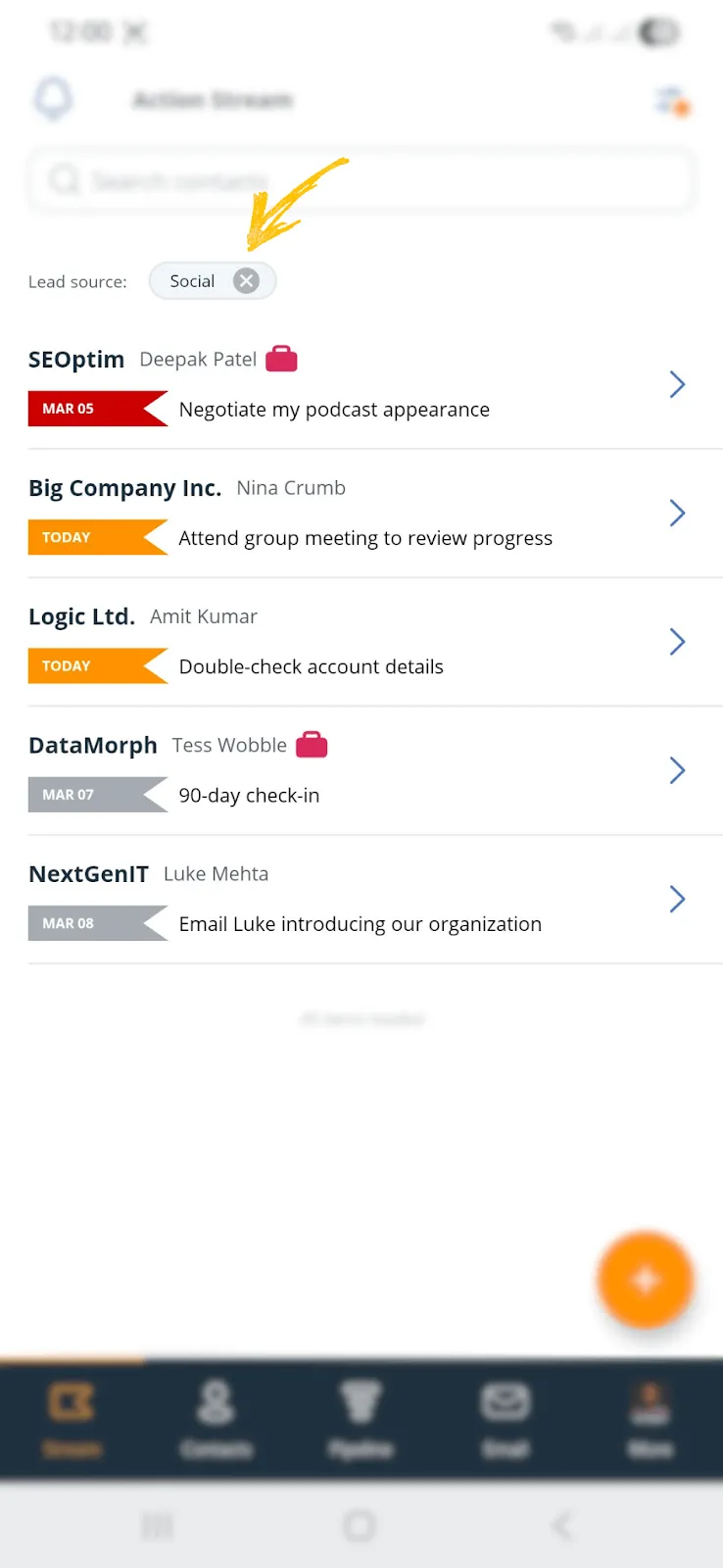 group contacts in contact manager