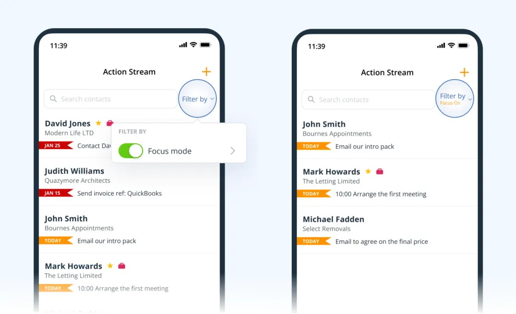 Focus Mode mobile