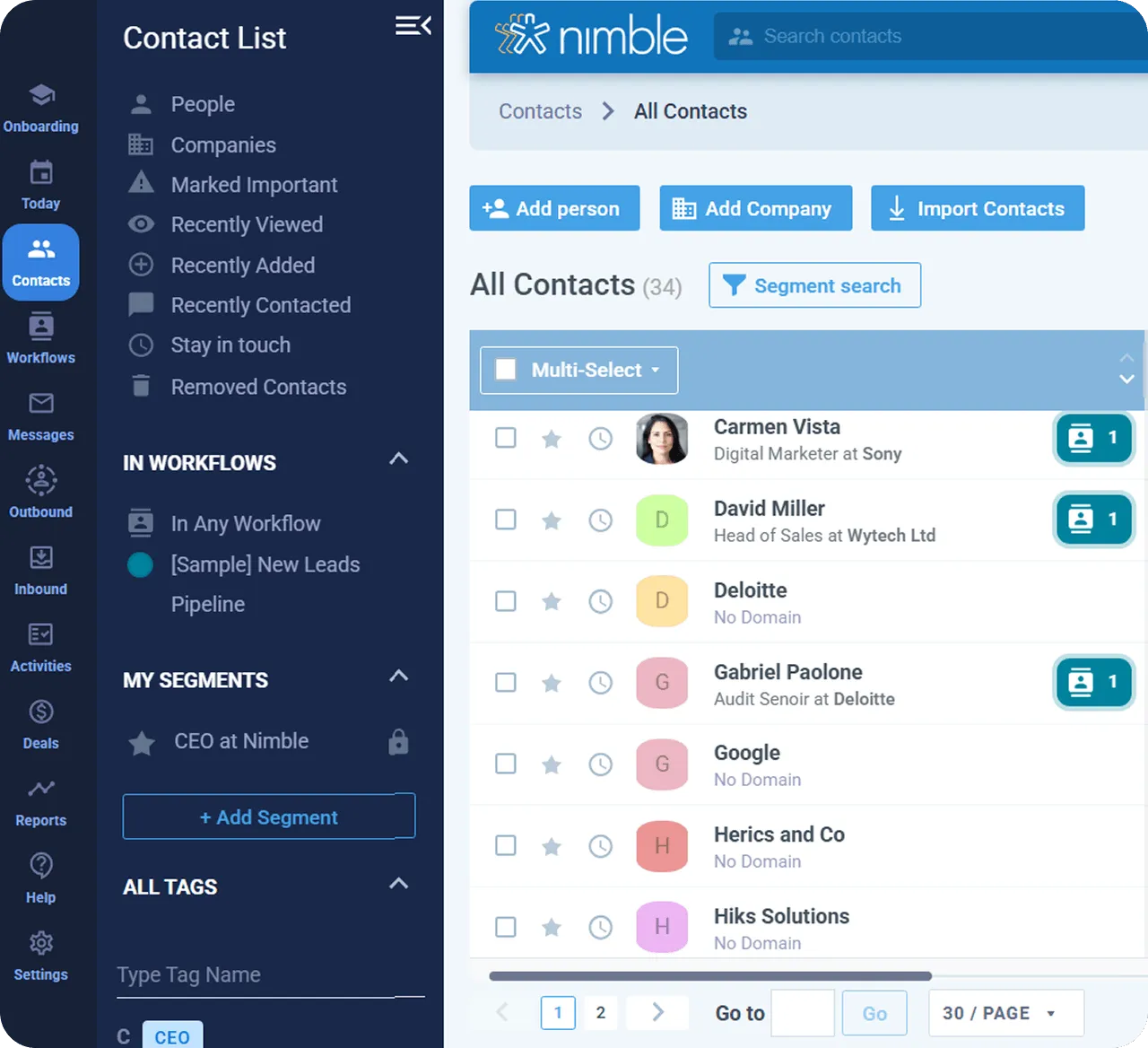 Nimble interface