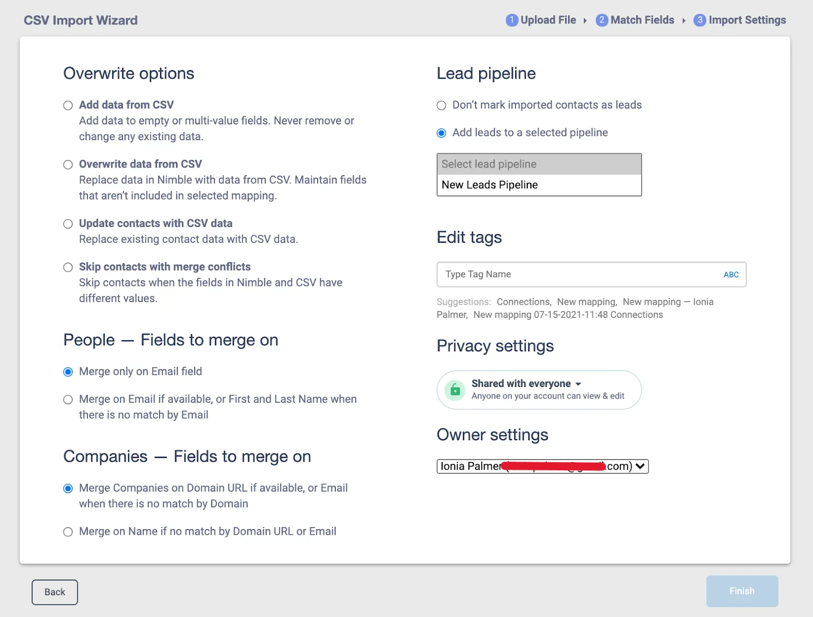 merge duplicates in nimble crm imports