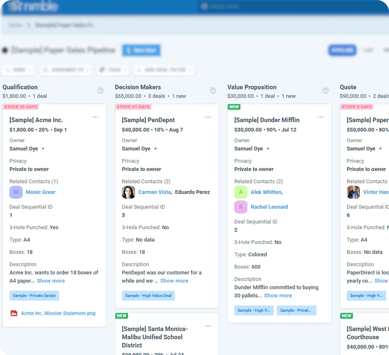 Nimble sales pipeline