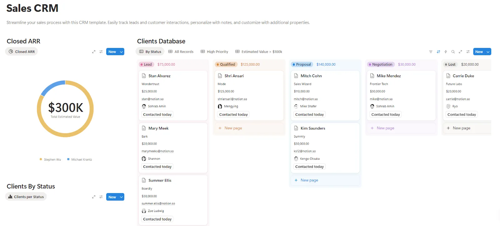 notion sales crm pipeline