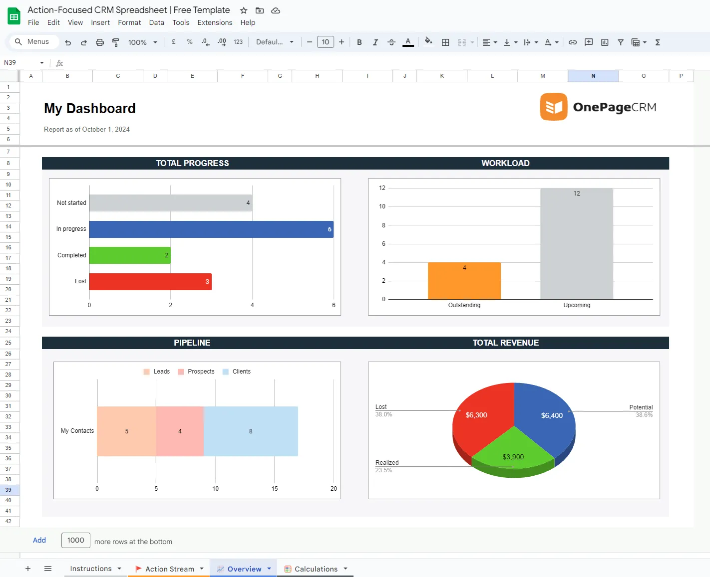 free CRM in Excel and Google Sheets