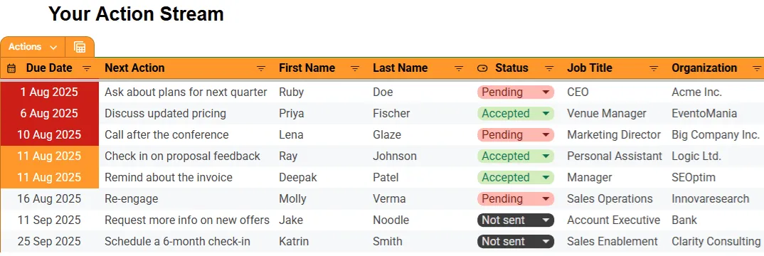 free outreach tracker