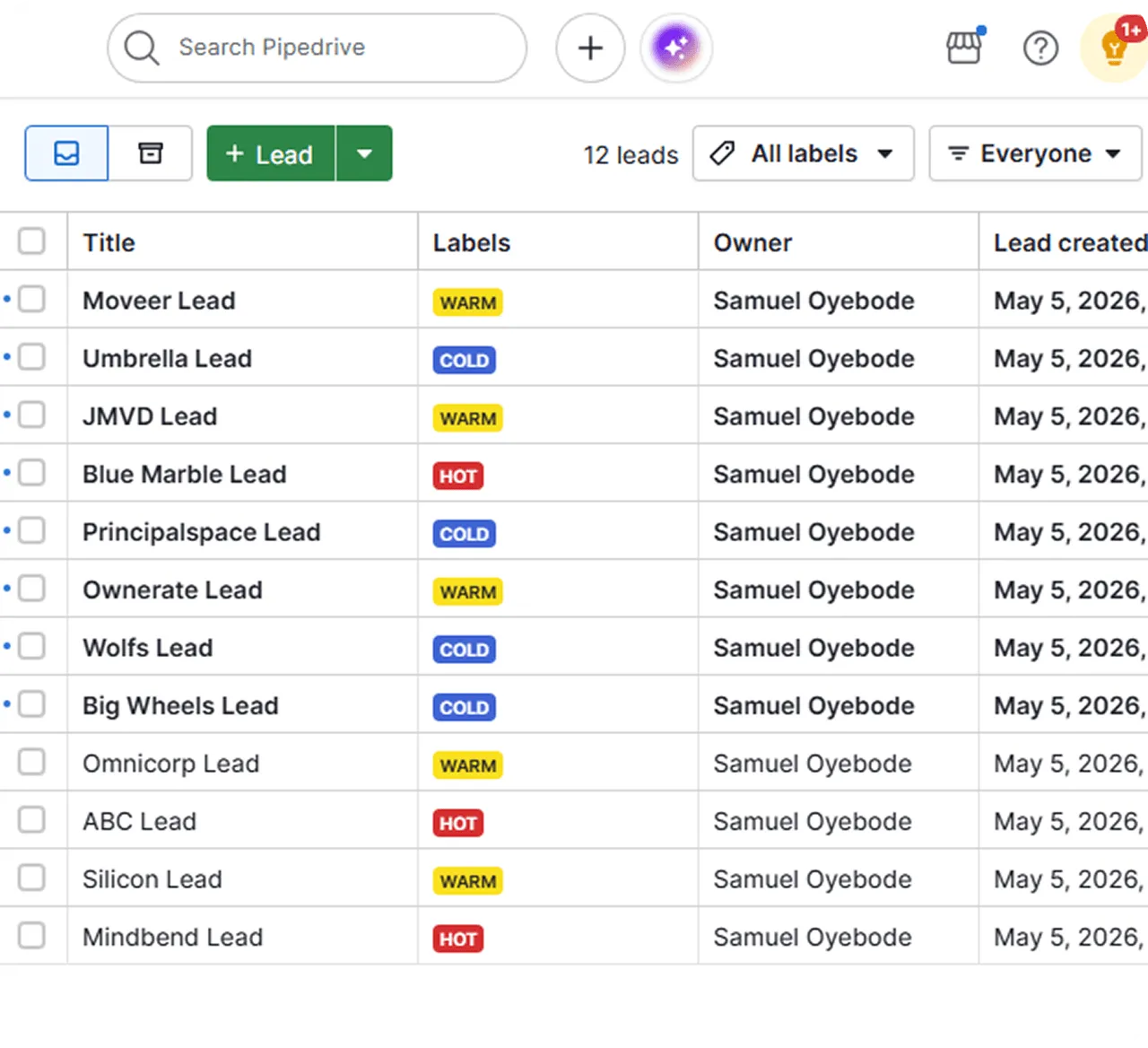 Pipedrive's dense, multi-tab interface