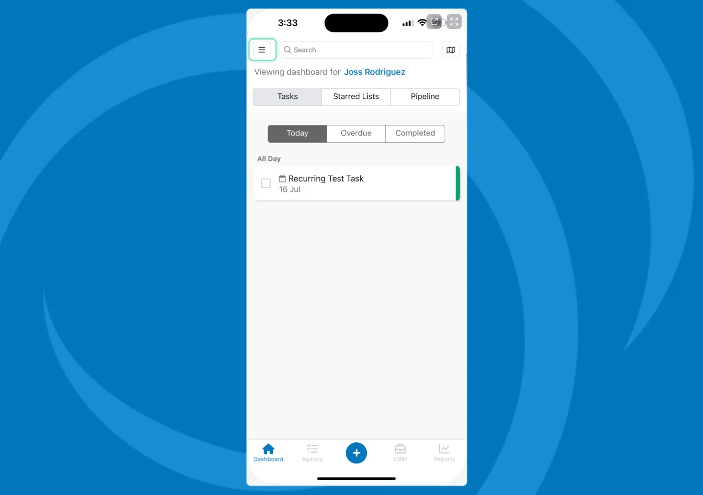 pipeline crm mobile dashboard