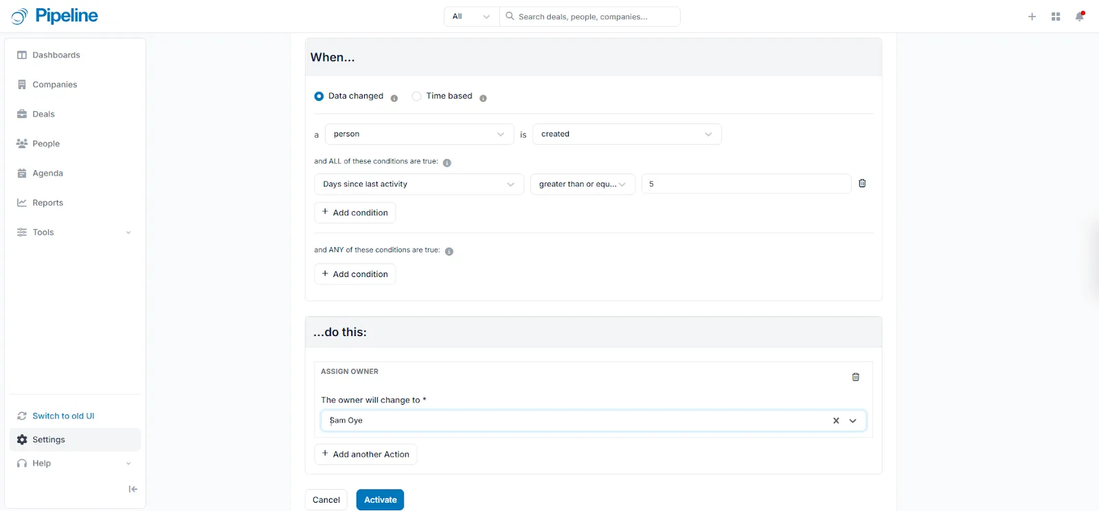 pipeline crm automation builder