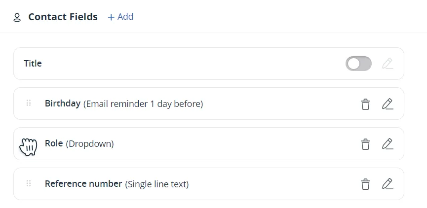 reorder custom fields