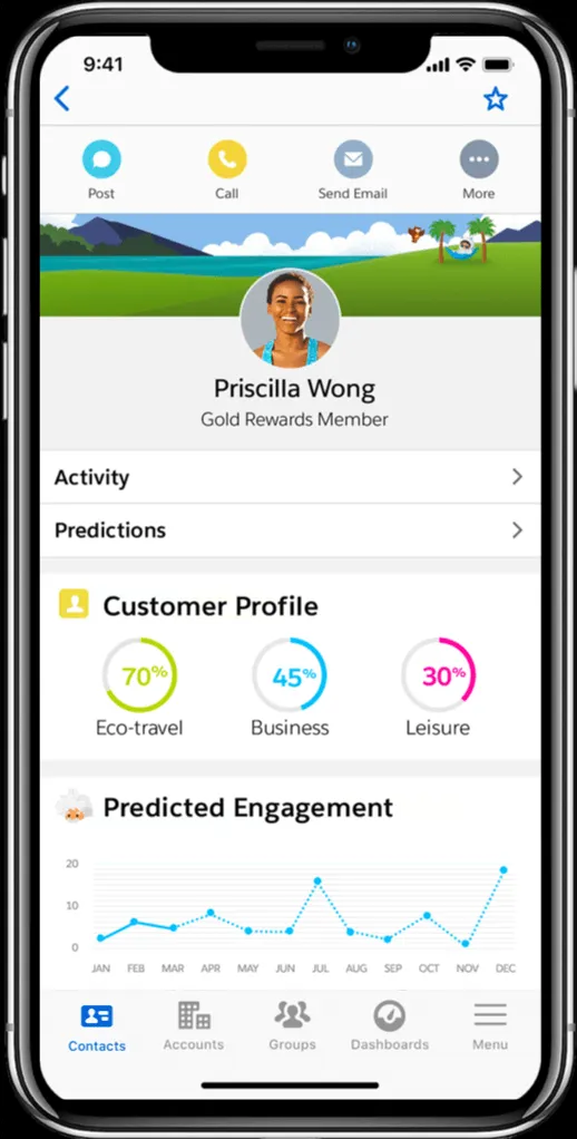 salesforce crm mobile contact profile