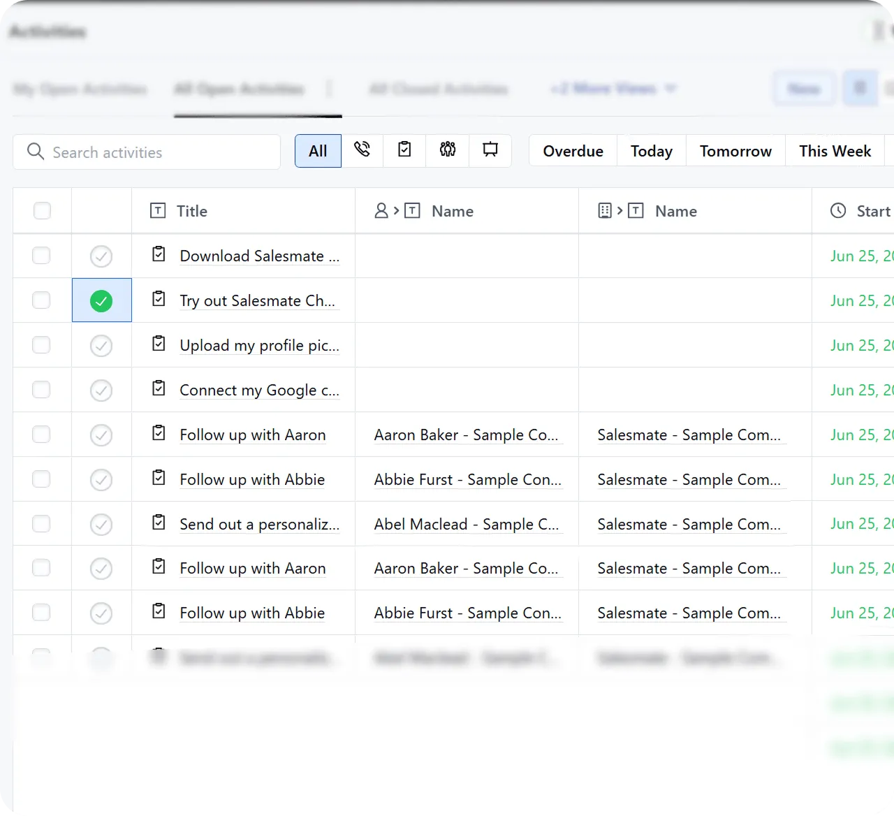 Salesmate follow-up tracking