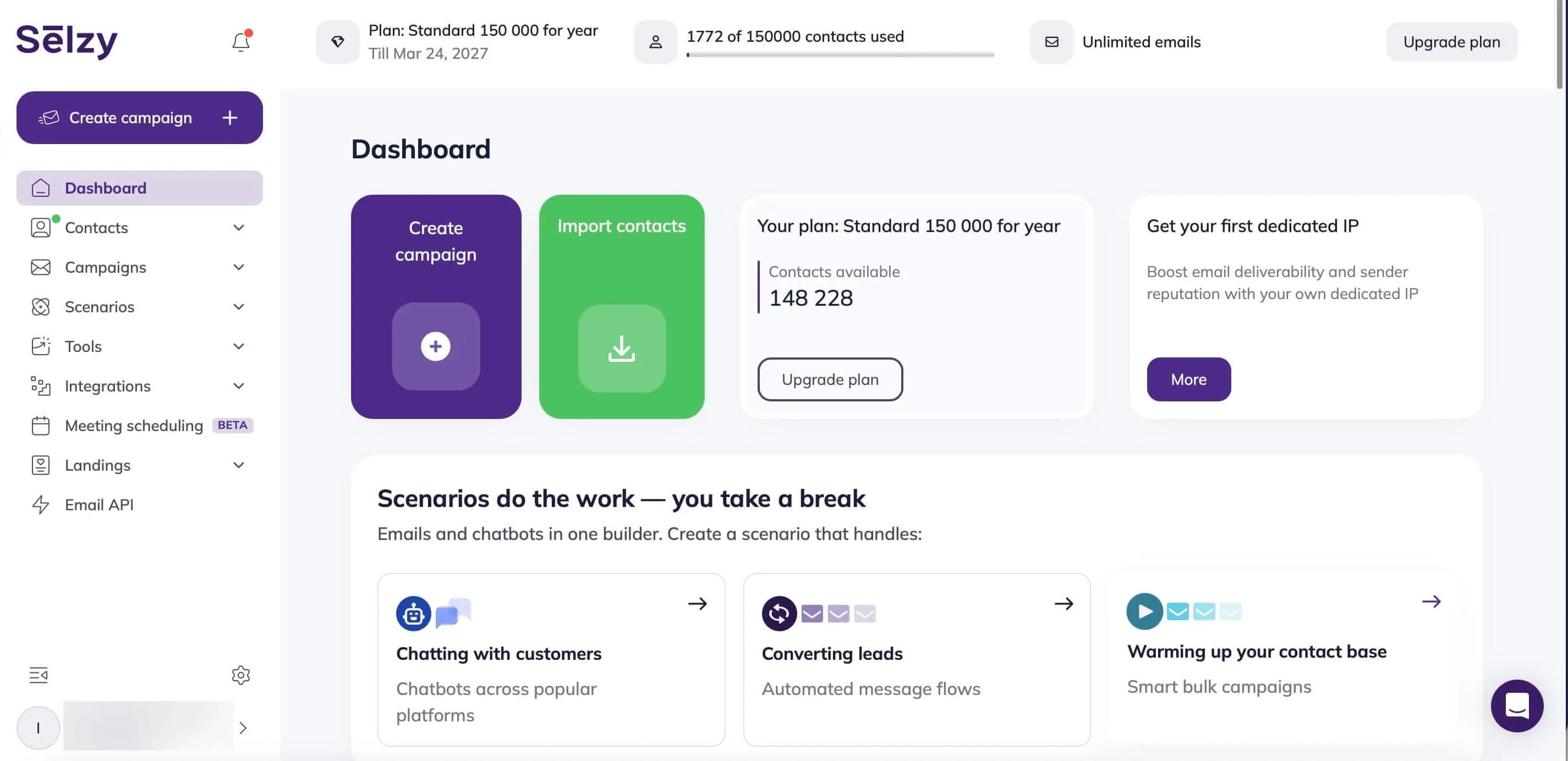 selzy campaign dashboard