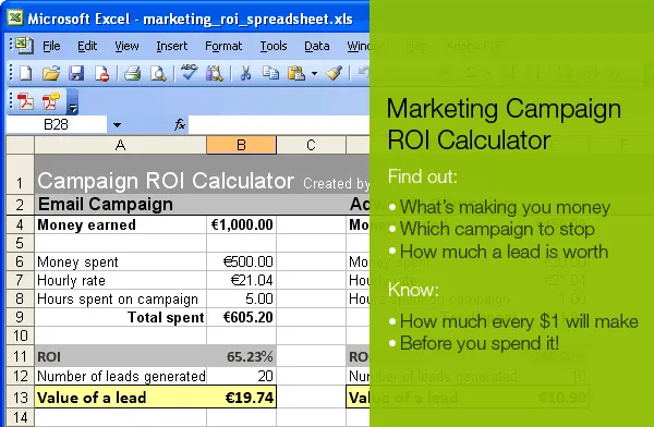 spreadsheet calculator as an example of a lead magnet