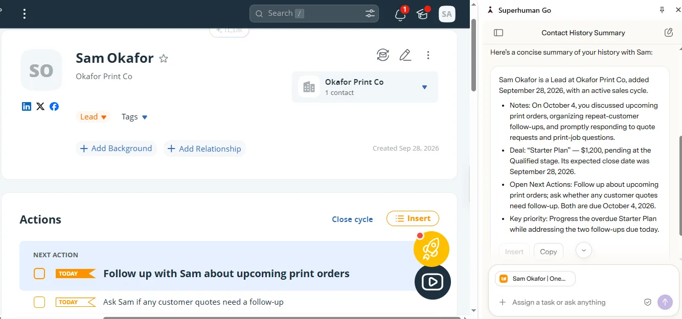 crm admin with superhuman go