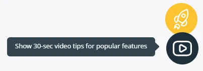 video tooltips button under onboarding essentials