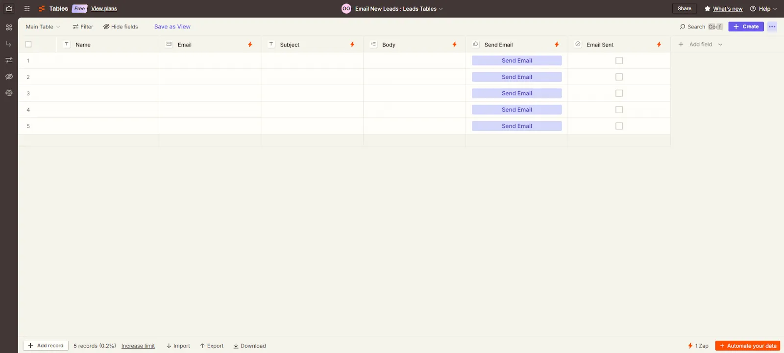 free lead tracker template by zapier