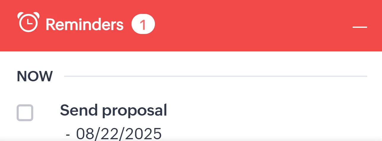 zoho crm task reminder