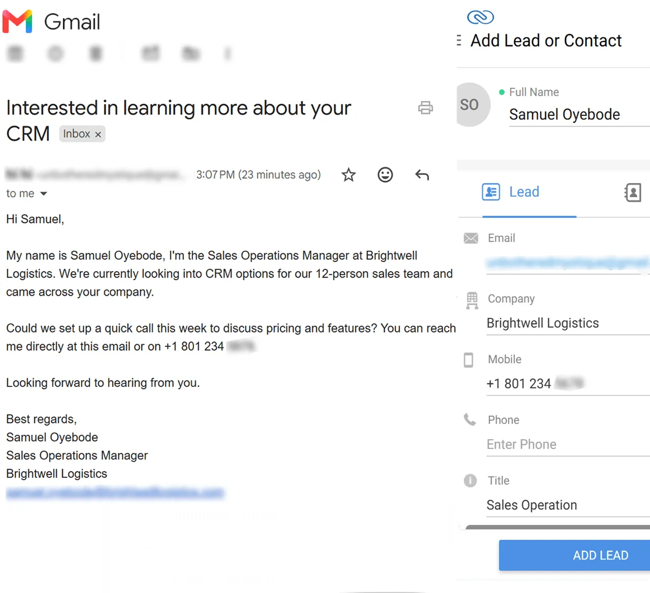 Zoho lead capture