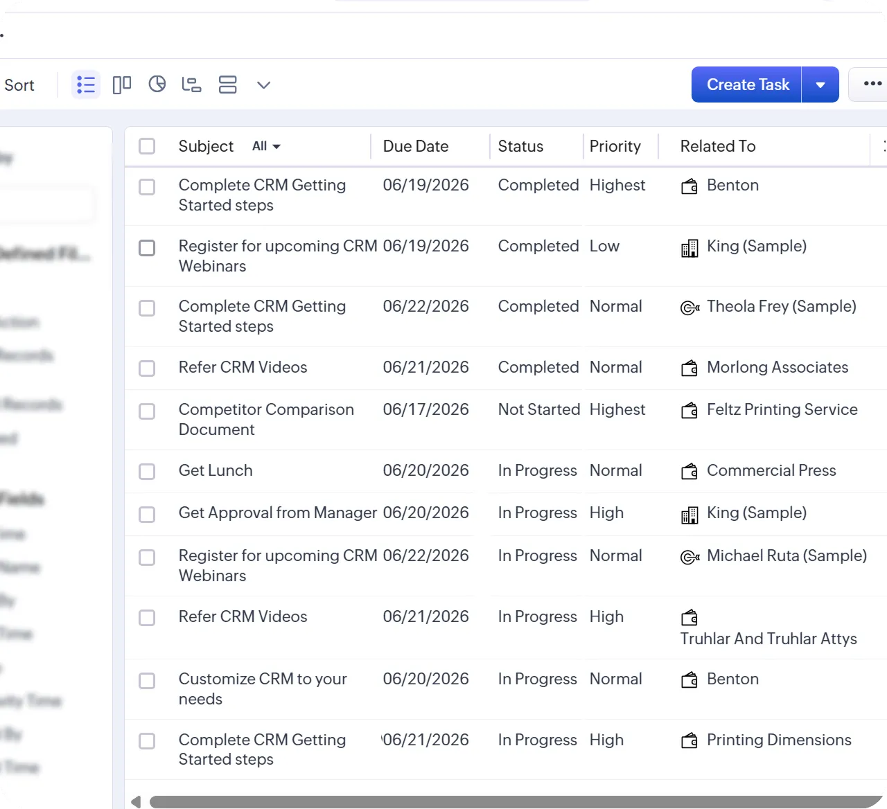 Zoho follow-up tracking