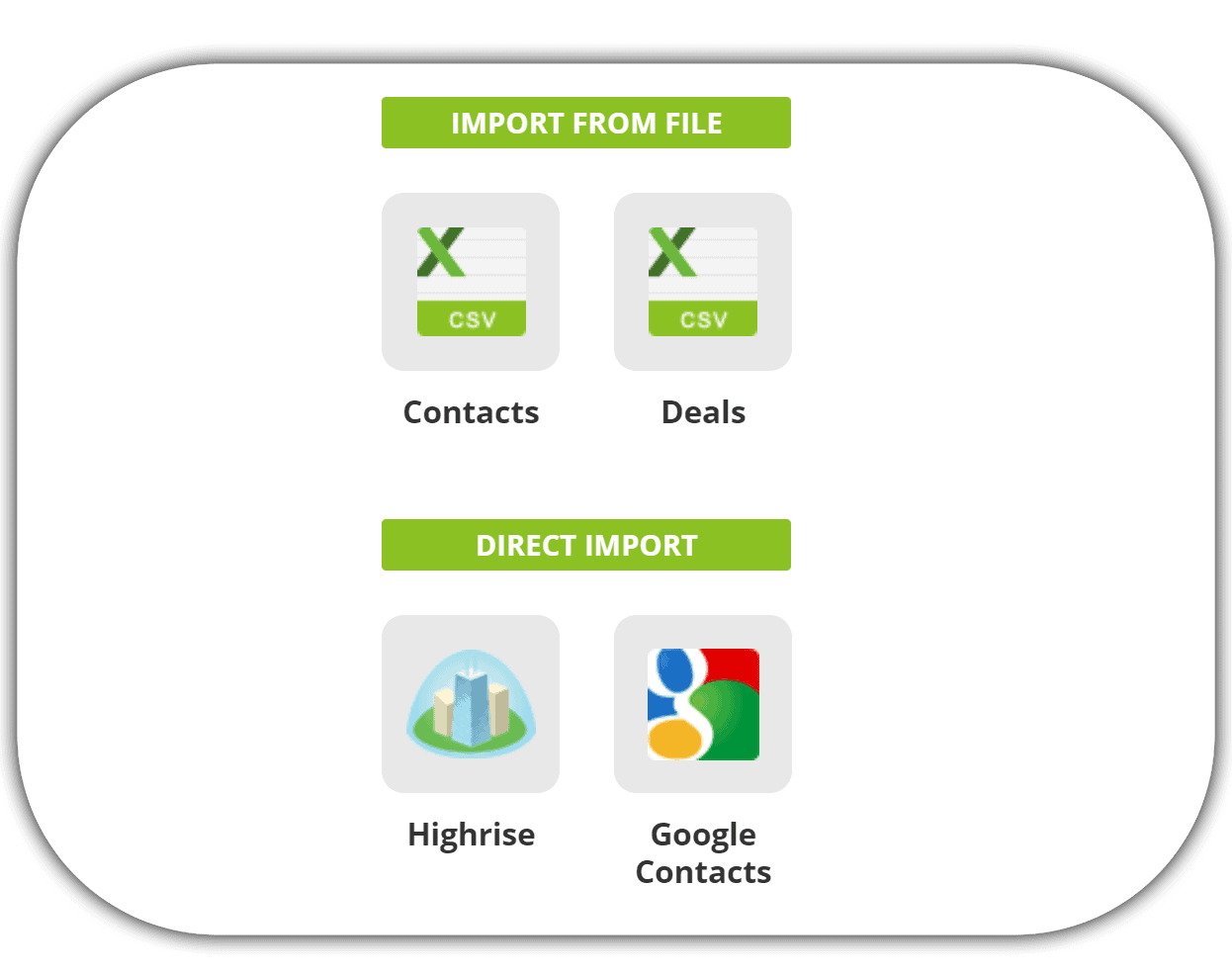 Deal import in OnePageCRM