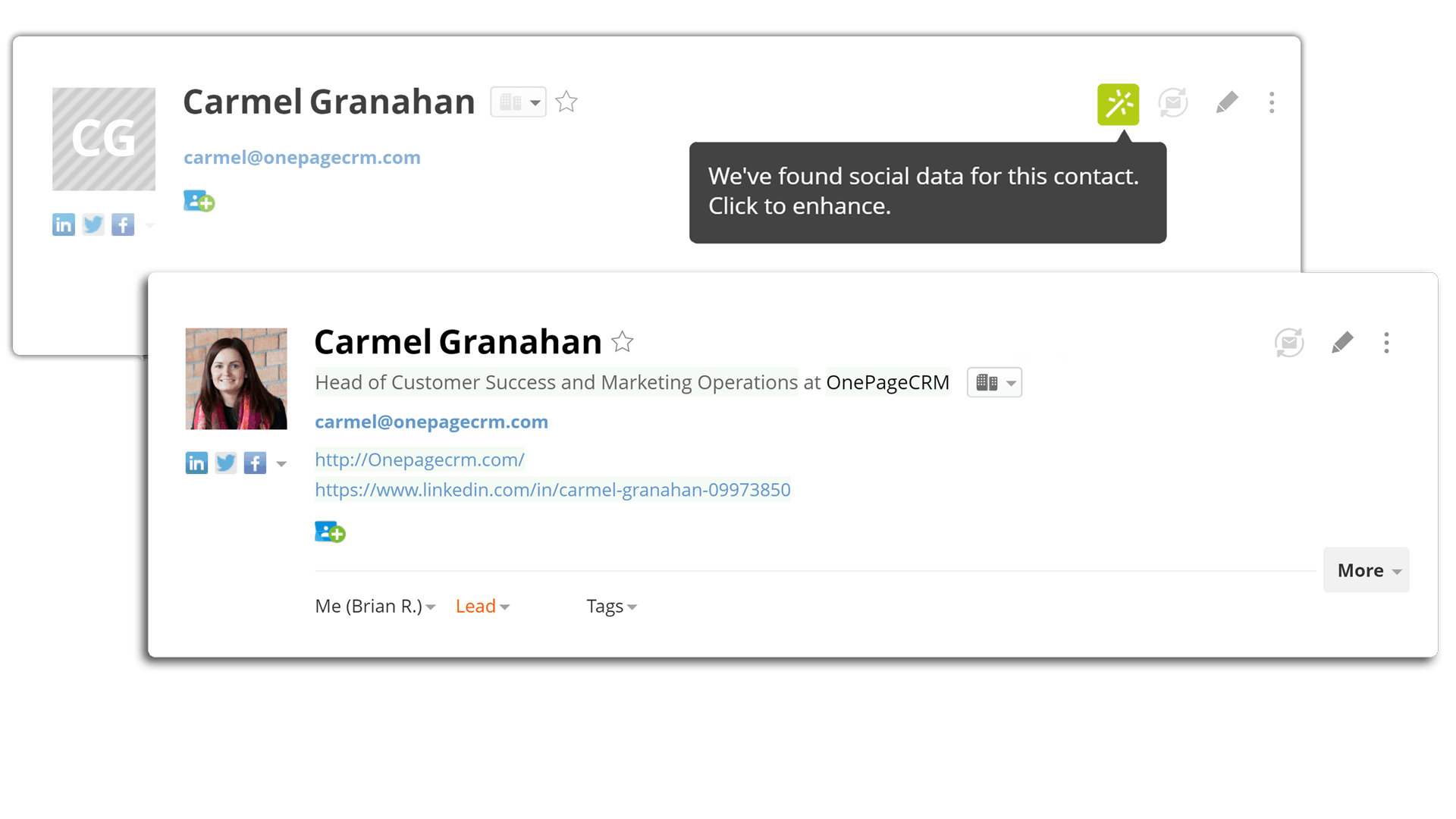 Enhance contact for contact management