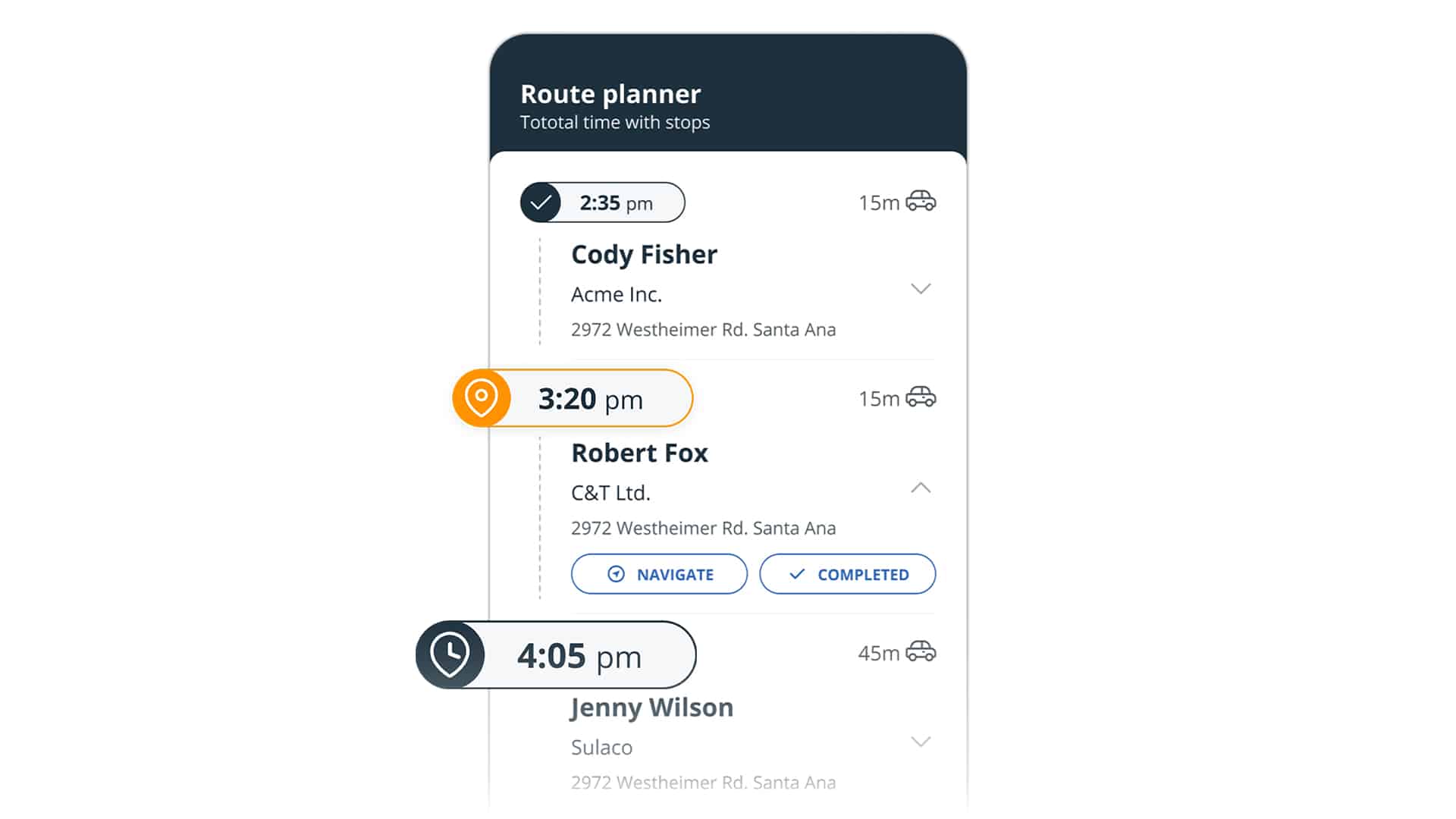 The On the Road app is an AI-powered route planning system that gives you the time estimate for your journey