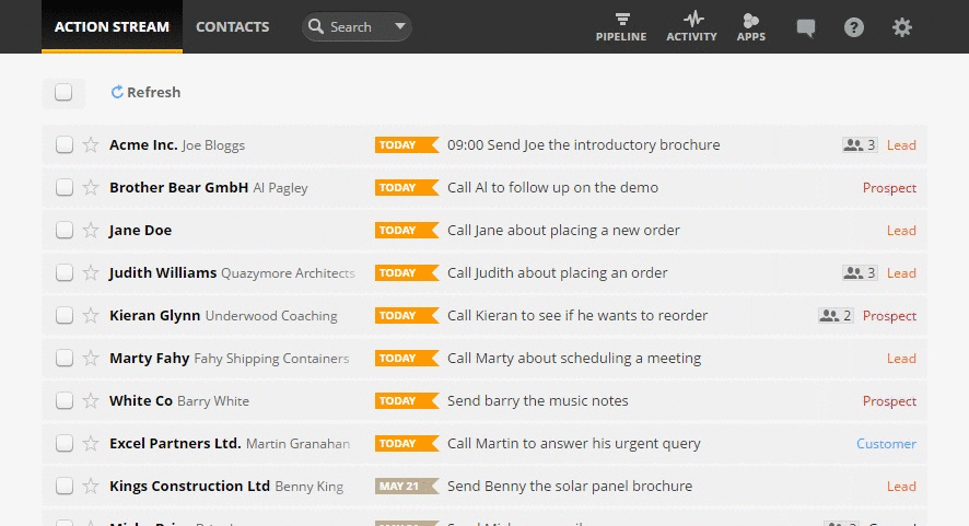 Drag & drop Next Actions in your Action Stream