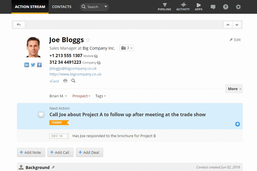 Queued actions with dates