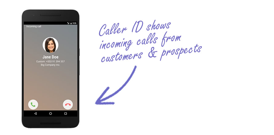 receive calls to your mobile CRM