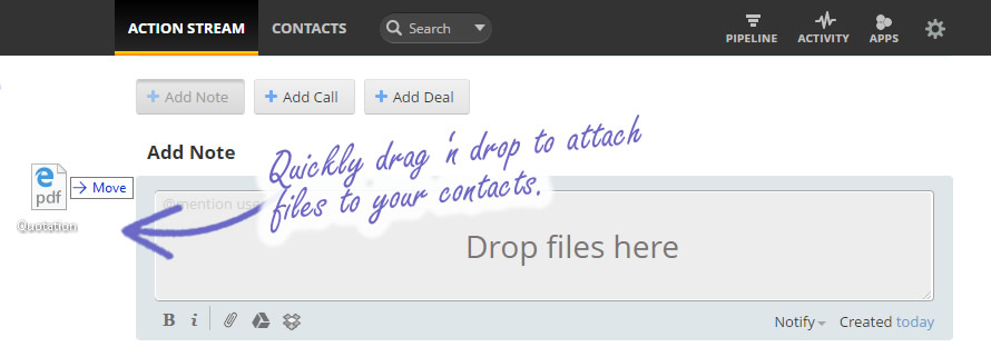 Drag and Drop files