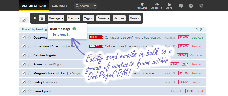 crm with bulk email send