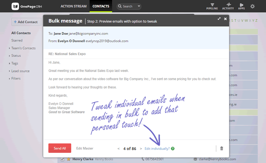 Add personalization in emails