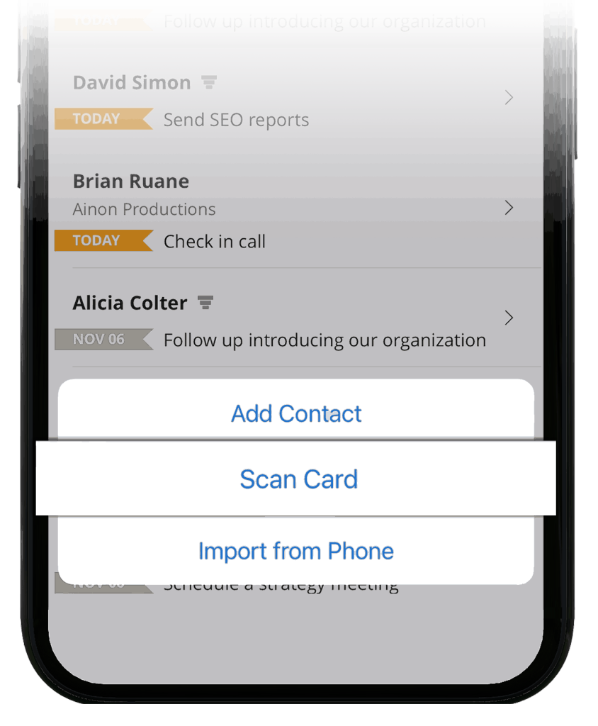 OnePageCRM Business Card Scanner Mobile Lead Capture on the Go