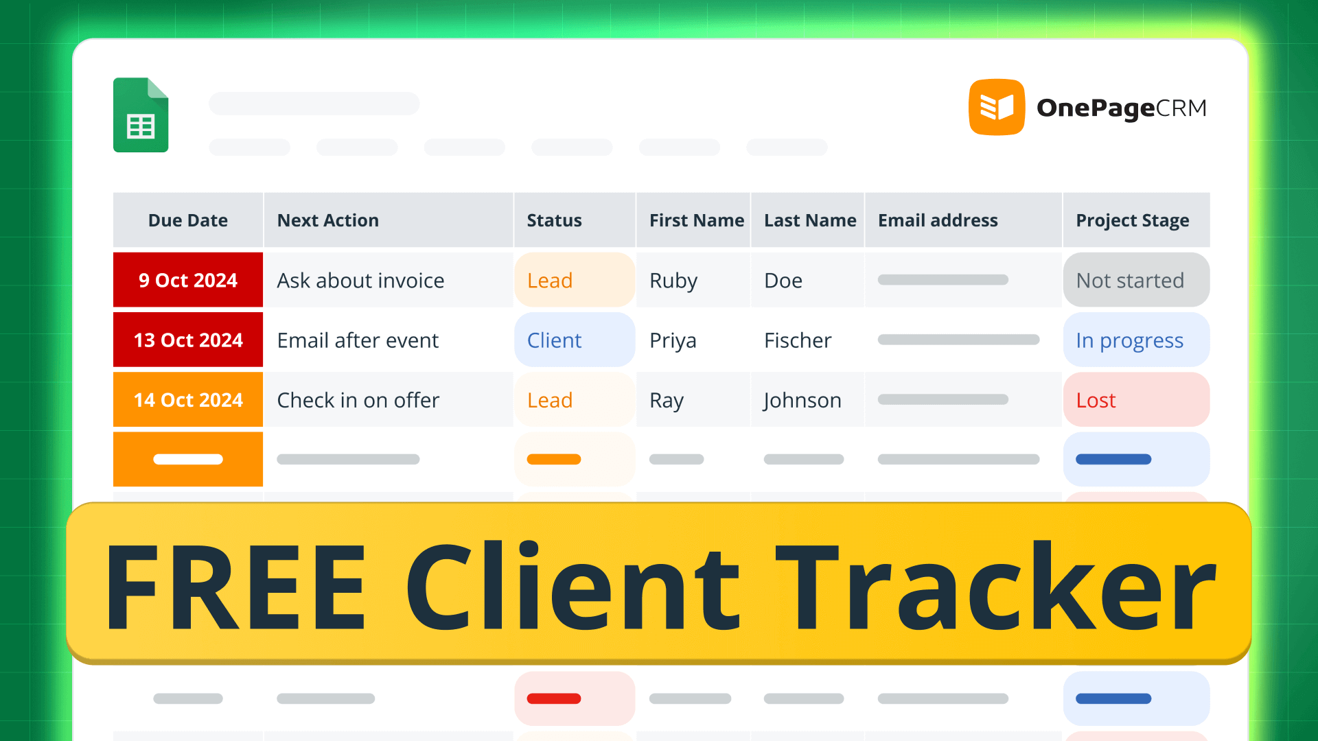 Free Client Tracker Template in Google Sheets & Excel