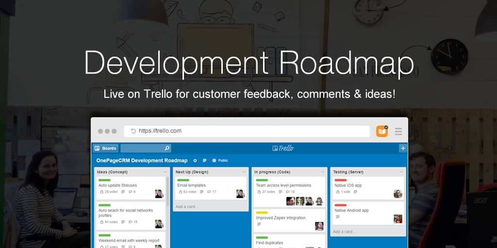 OnePageCRM Development Roadmap – Live on Trello!