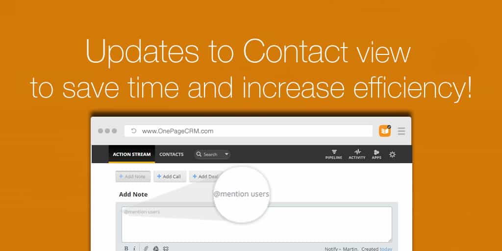 Updates to Contact view to save time and increase efficiency