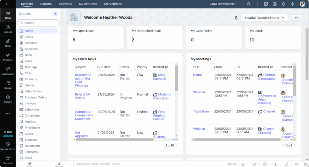 Zoho CRM is an affordable CRM solution for small businesses