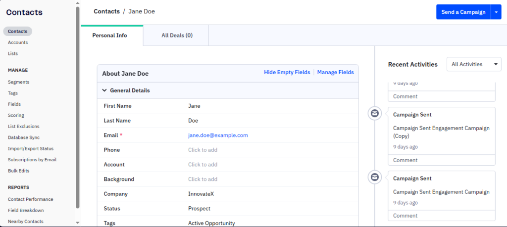 contact status synced in activecampaign