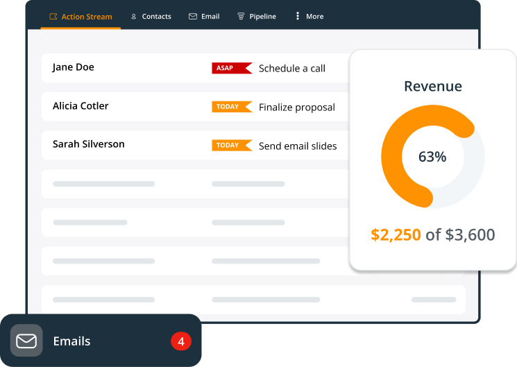 adhd friendly interface in onepagecrm