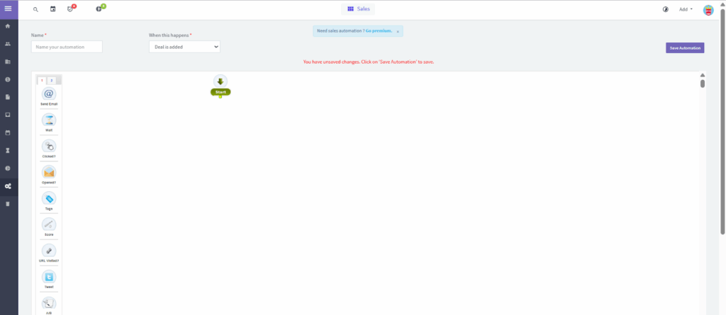 agile crm automation builder