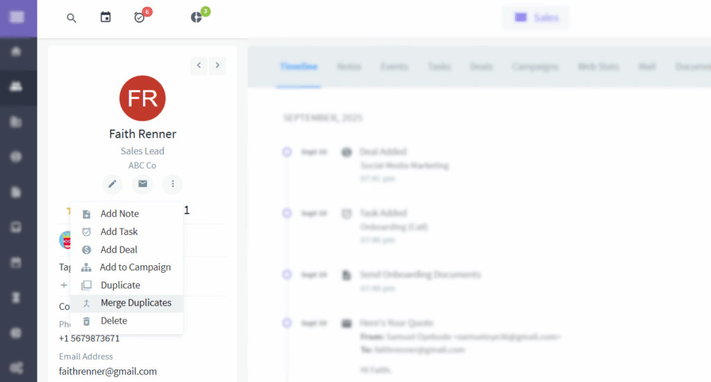 agile crm duplicate merge