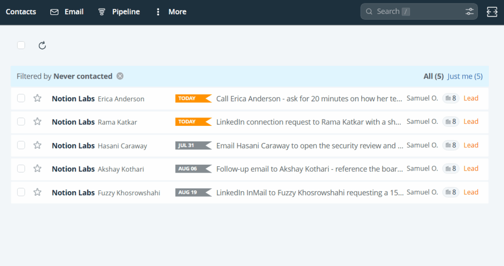 ai assistant segmentation in onepagecrm