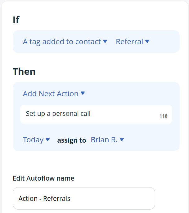 automated crm workflow example