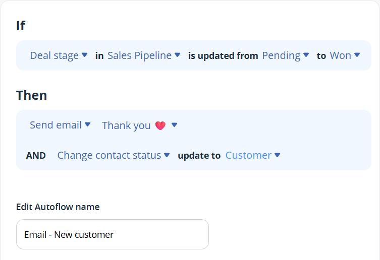 automated welcome email - sales crm automation