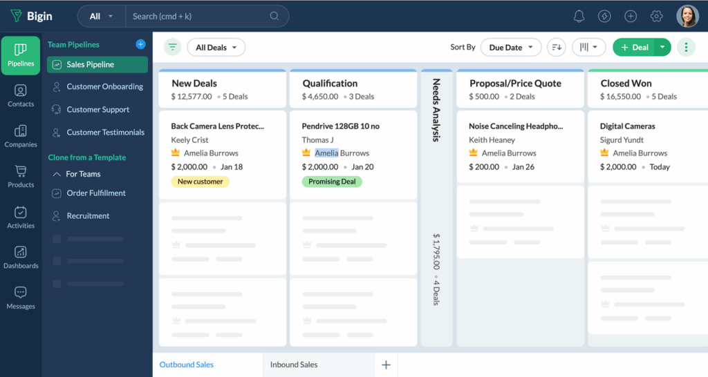 bigin crm affordable crm for small business