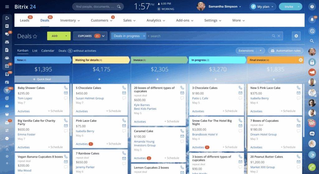 Bitrix24 CRM software for small business sales and contact management