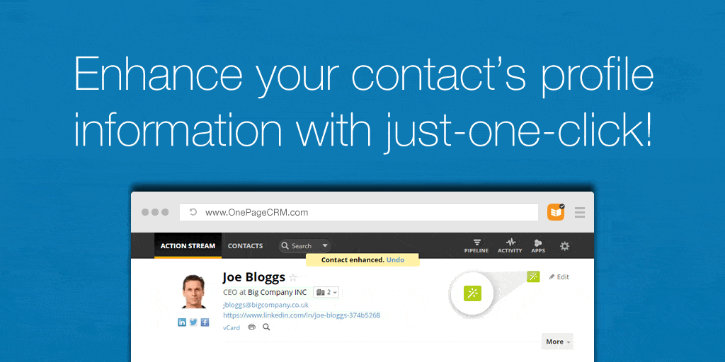 Enhance your contact’s profile information with just-one-click!